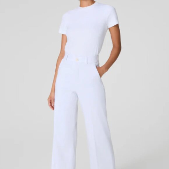 SPANX supersmooth™ Stretch Twill Cropped Wide Leg Pant Cypress / Tall / 2X - Picture 2 of 3